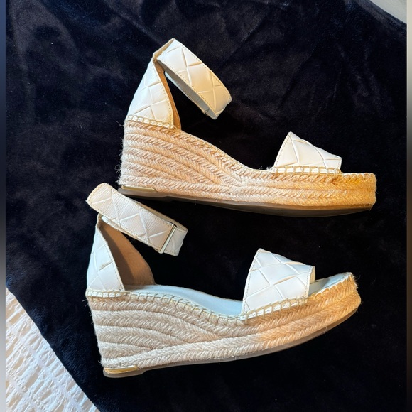 Franco Sorto white espadrille wedge Sandals - Picture 3 of 7